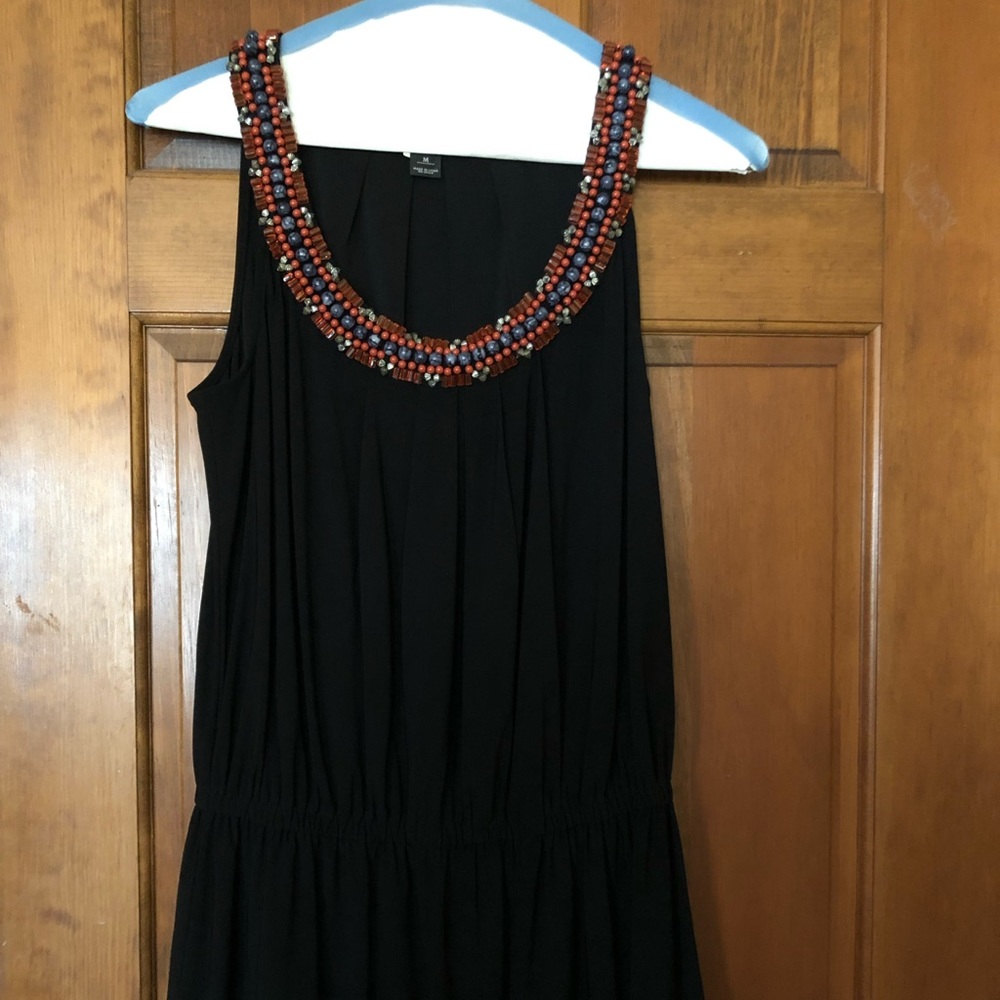 WHBM Beaded collar summer dress elastic drop waist